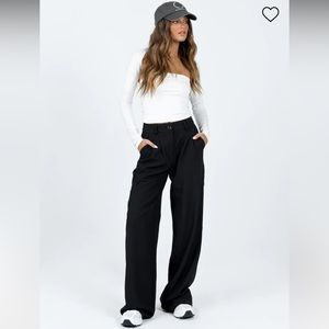 Princess Polly Archer Pants Black